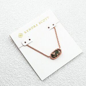 Kendra Scott Green Veined Stone Necklace